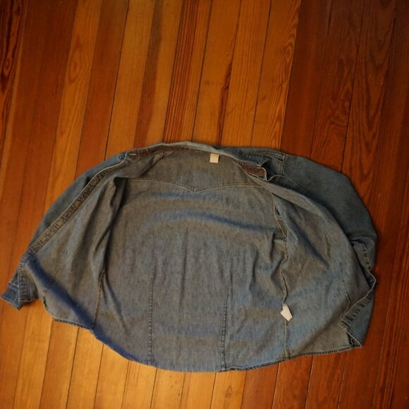 Vintage Wrangler Denim Western-Wild Horses Long Sleeve Button Up Shirt L - Picture 3 of 9